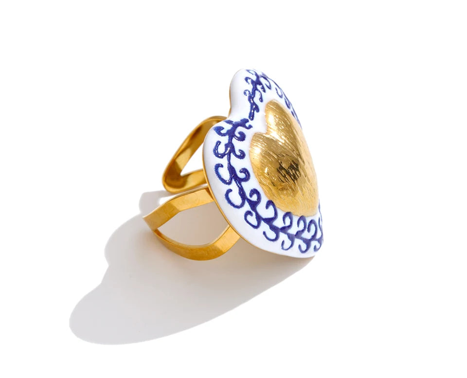 Heart Adjustable Ring | Waterproof 18K Gold | Ezra Gems Heart Adjustable Ring | Waterproof 18K Gold | Ezra Gems