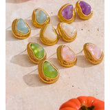 Candy Color Resin Heart Stud Earrings