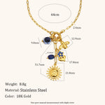 Sun Bee Fish Charm Necklace – Waterproof 18K Gold Plated Necklace | Ezra Gems