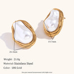Baroque Pearl Stainless Steel Earrings – Waterproof 18K Gold Plated Earrings | Ezra Gems