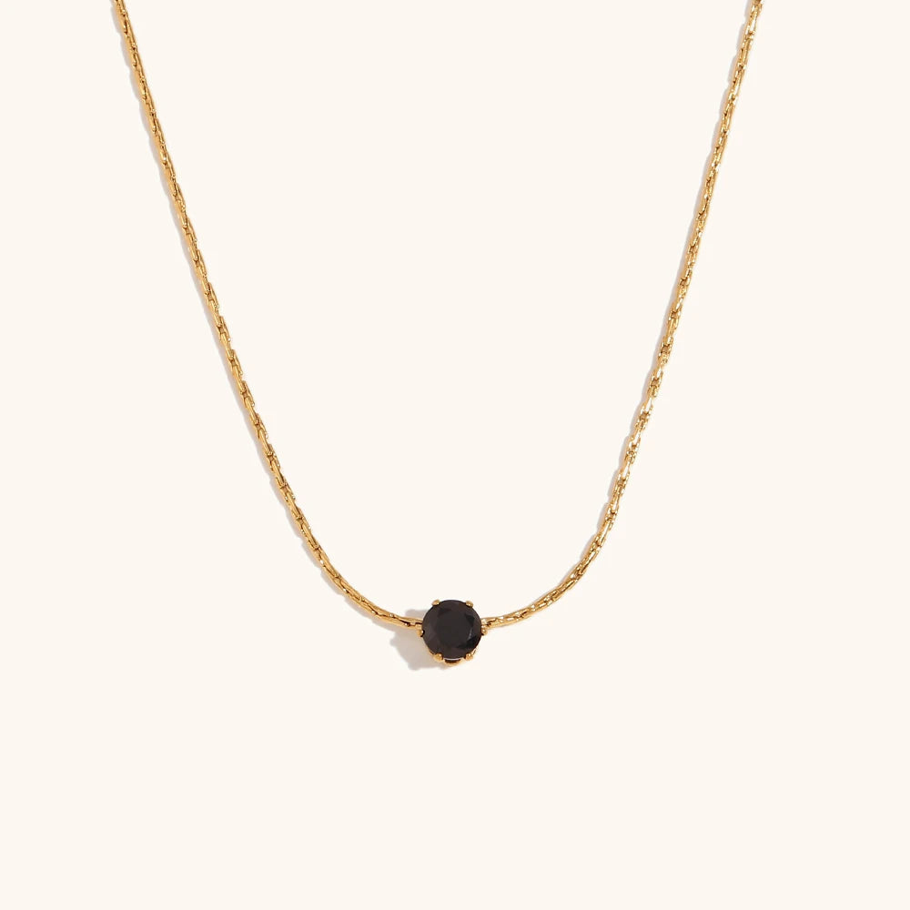 Mini Cubic Zirconia Pendant Necklace – Waterproof 18K Gold Plated Necklace | Ezra Gems