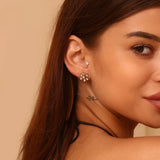 Hiphop Pearl Zircon Earrings – Waterproof 18K Gold Plated Earrings | Ezra Gems