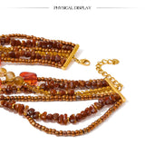 Layered Resin Bead Bib Necklace – Waterproof 18K Gold Plated Necklace | Ezra Gems