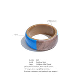 Two-Tone Acrylic Wide Bangle Bracelet – Waterproof 18K Gold Plated Bracelet | Ezra Gems