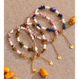 Stone & Pearl Resin Bead Bracelet