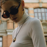 U Shape Resin Drop Earrings – Waterproof 18K Gold Plated Earrings | Ezra Gems