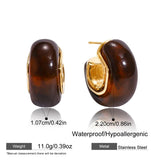 Vintage Resin Drop Earrings – Waterproof 18K Gold Plated Earrings | Ezra Gems