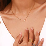 Asymmetric Bead Zircon Pendant Necklace – Waterproof 18K Gold Plated Necklace | Ezra Gems