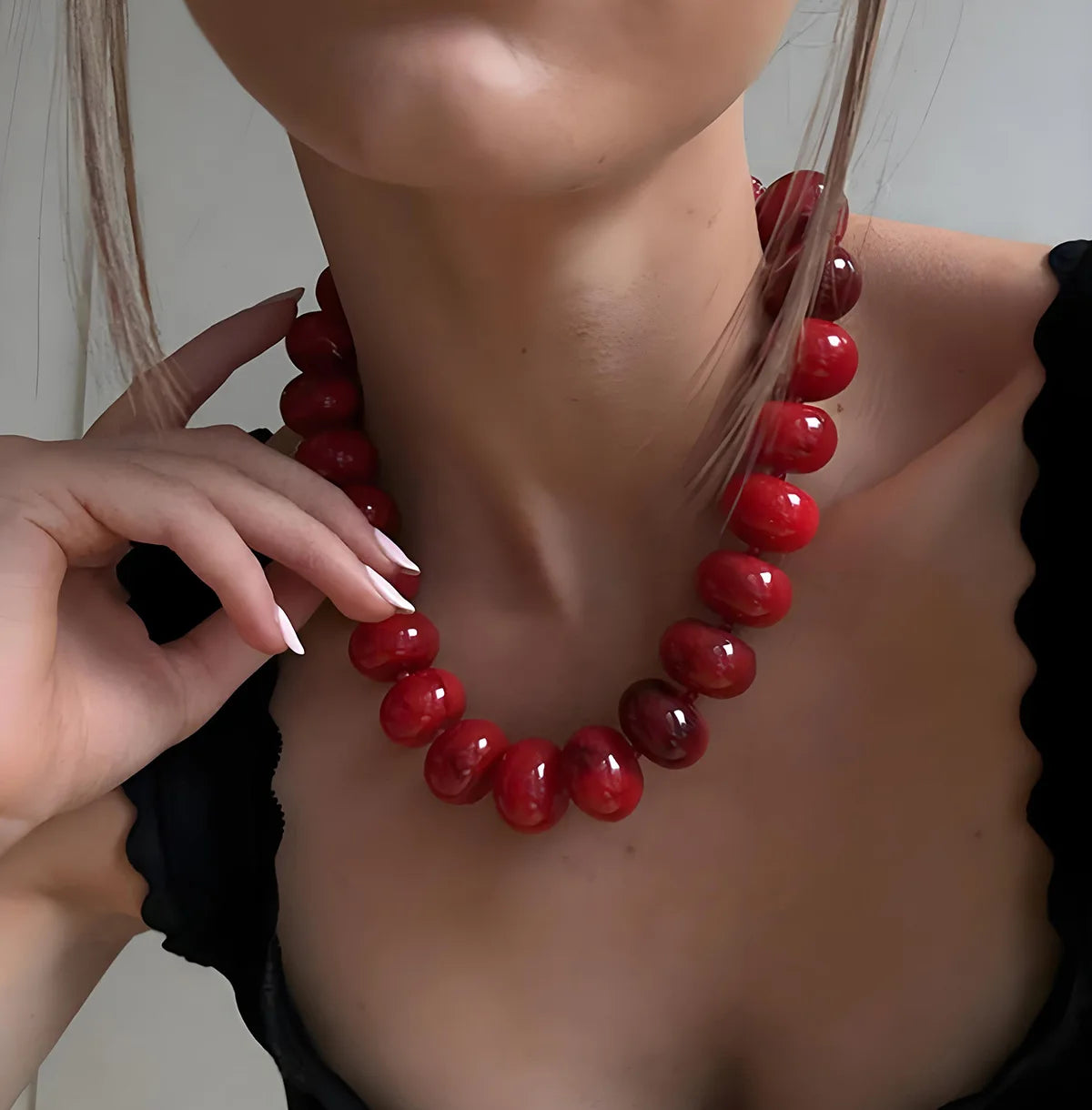 Dopamine Resin Bead Necklace – Waterproof 18K Gold Plated Necklace | Ezra Gems