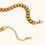 Elastic Square Bean Chain Necklace – Waterproof 18K Gold Plated Necklace | Ezra Gems