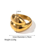 Zircon Shell Chubby Dome Ring – Waterproof 18K Gold Plated Ring | Ezra Gems