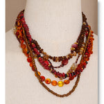 Layered Resin Bead Bib Necklace – Waterproof 18K Gold Plated Necklace | Ezra Gems