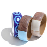 Two-Tone Acrylic Wide Bangle Bracelet – Waterproof 18K Gold Plated Bracelet | Ezra Gems