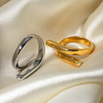 Polished Sculptural Statement Ring – Waterproof 18K Gold Plated Ring | Ezra Gems