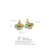 Resin Flower Drop Hoop Earrings – Waterproof 18K Gold Plated Earrings | Ezra Gems