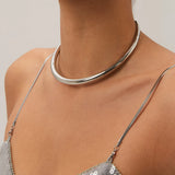 Textured Glossy Collar Necklace – Waterproof 18K Gold Plated Necklace | Ezra Gems