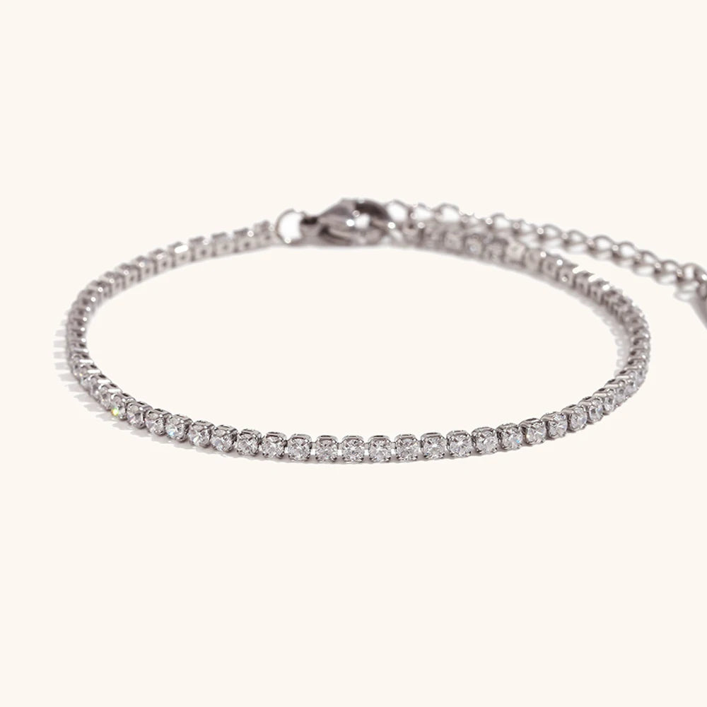 AAA Zircon Tennis Jewelry – Waterproof 18K Gold Plated Necklace and Bracelet | Ezra Gems