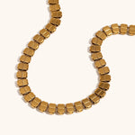 Elastic Square Bean Chain Necklace – Waterproof 18K Gold Plated Necklace | Ezra Gems