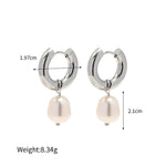 Single Pearl Drop Chain Earrings – Waterproof 18K Gold Plated Earrings | Ezra Gems