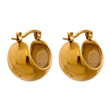 Small & Chunky Gold Plated Hoop Earrings