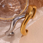 Liquid Wave Open Cuff Bracelet – Waterproof 18K Gold Plated Bracelet | Ezra Gems