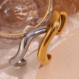 Liquid Wave Open Cuff Bracelet – Waterproof 18K Gold Plated Bracelet | Ezra Gems