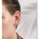 Zircon Helix Flat Back Cartilage Earring – Waterproof 18K Gold Plated Earring | Ezra Gems