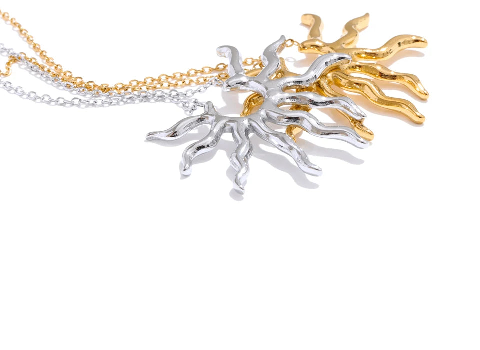 Sun Pendant Necklace – Waterproof 18K Gold Plated Necklace | Ezra Gems
