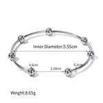 Slim Steel Bead Open Cuff Bracelet – Waterproof 18K Gold Plated Bracelet | Ezra Gems