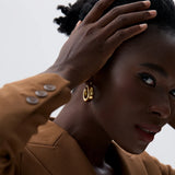 Round Chunky Hoop Earrings