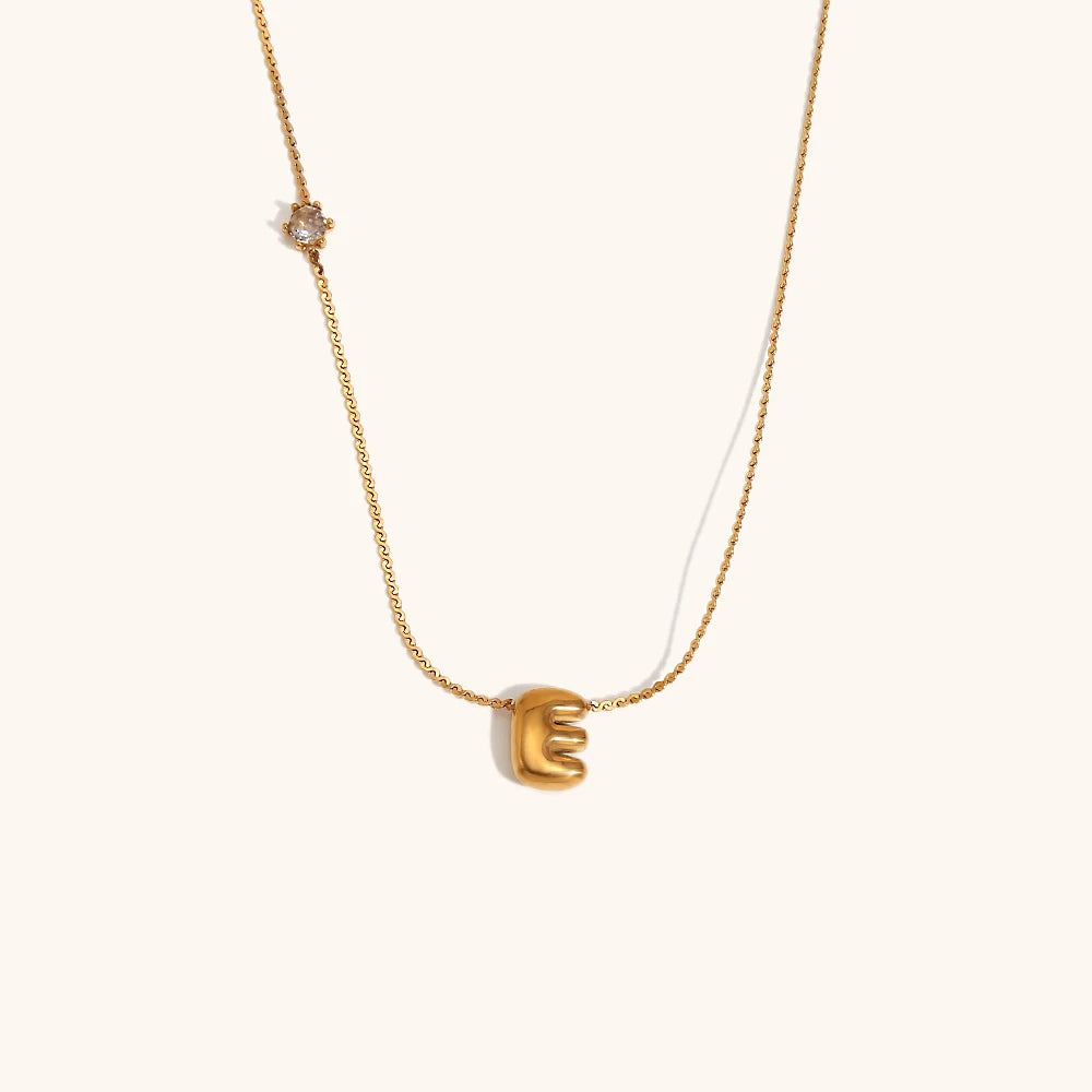 Sparkling Zircon Initial Necklace – Waterproof 18K Gold Plated Necklace | Ezra Gems