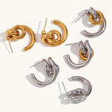 Unique Lock Stainless Steel Earrings – Waterproof 18K Gold Plated Earrings | Ezra Gems