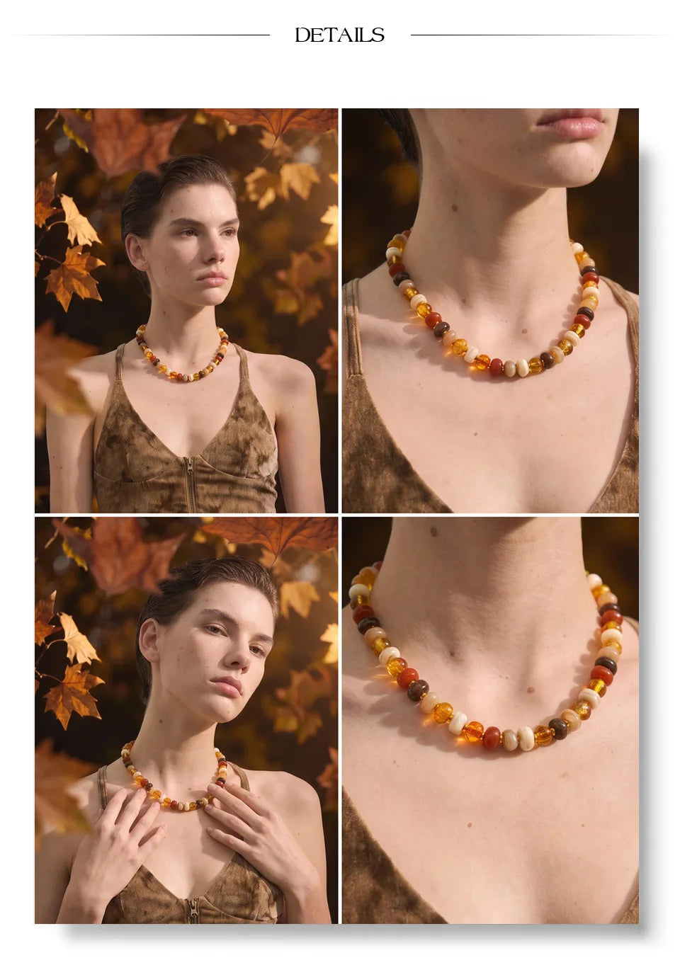 Colorful Resin Bead Chain Necklace – Waterproof 18K Gold Plated Necklace | Ezra Gems
