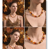 Colorful Resin Bead Chain Necklace – Waterproof 18K Gold Plated Necklace | Ezra Gems