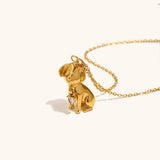 3D Puppy Heart Zircon Necklace – Waterproof 18K Gold Plated Necklace | Ezra Gems