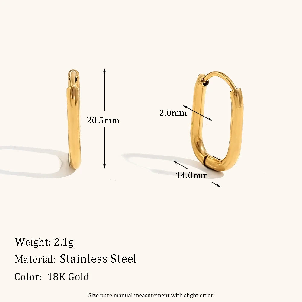 Classic Stainless Steel Hoop Earrings – Waterproof 18K Gold Plated Earrings | Ezra Gems
