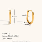 Classic Stainless Steel Hoop Earrings – Waterproof 18K Gold Plated Earrings | Ezra Gems