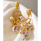 Ceramic Flower Drop Earrings