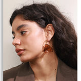 Resin Flower Charm Hoop Earrings – Waterproof 18K Gold Plated Earrings | Ezra Gems