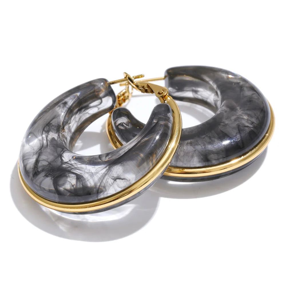 Acetate Chunky Hoop Earrings