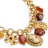 Resin Flower Portrait Drop Necklace