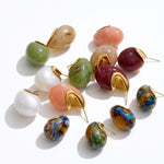 Candy Acrylic Teardrop Stud Earrings – Waterproof 18K Gold Plated Earrings | Ezra Gems