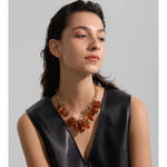 Amber Resin Bead Charm Necklace – Waterproof 18K Gold Plated Necklace | Ezra Gems