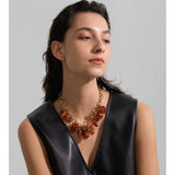 Amber Resin Bead Charm Necklace – Waterproof 18K Gold Plated Necklace | Ezra Gems