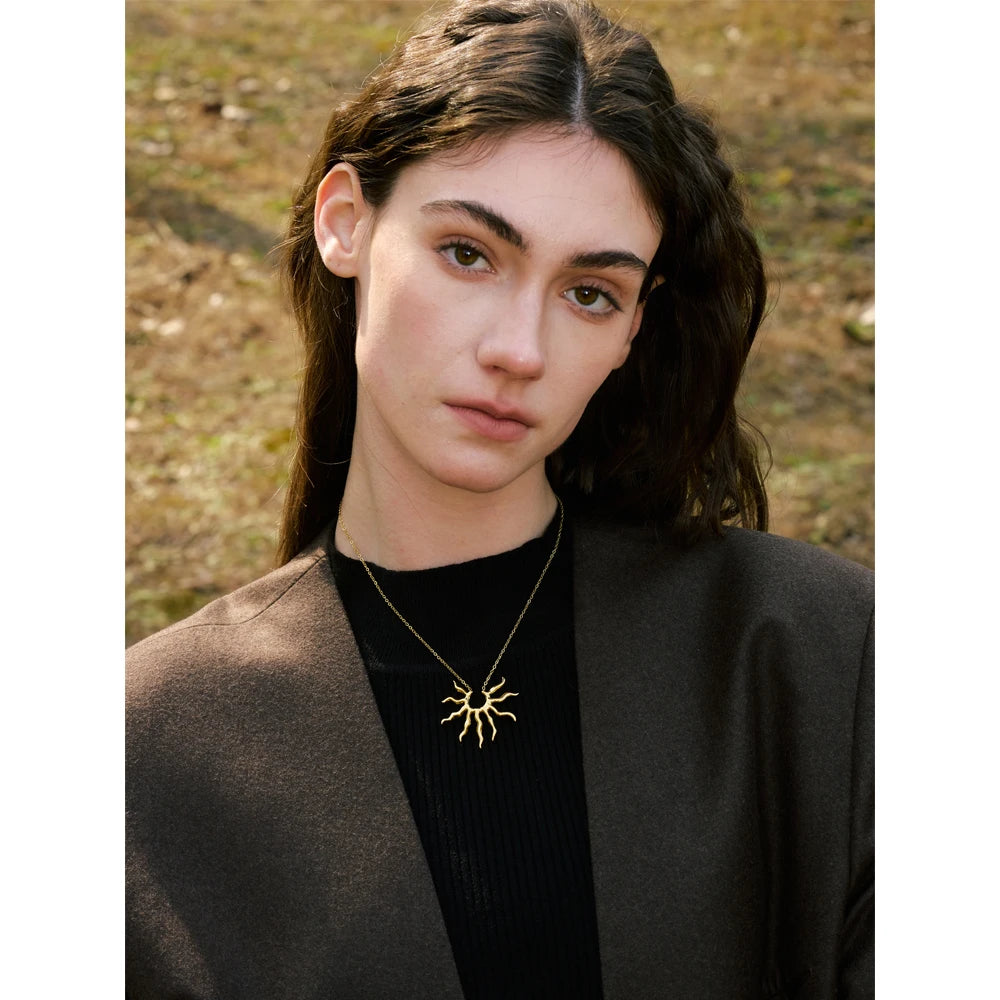 Sun Pendant Necklace – Waterproof 18K Gold Plated Necklace | Ezra Gems