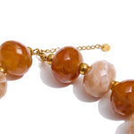 Chunky Resin Round Bead Necklace – Waterproof 18K Gold Plated Necklace | Ezra Gems