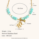 Bohemian Coral Natural Stone Necklace – Waterproof 18K Gold Plated Necklace | Ezra Gems