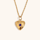 Birthstone Box Pendant Necklace – Waterproof 18K Gold Plated Necklace | Ezra Gems