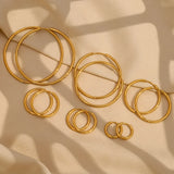 Minimalist Round Loop Hoop Earrings – Waterproof 18K Gold Plated Earring | Ezra Gems