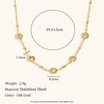 Asymmetric Bead Zircon Pendant Necklace – Waterproof 18K Gold Plated Necklace | Ezra Gems